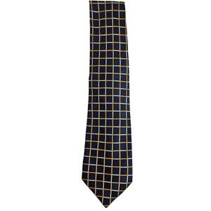 NAUTICA 100% Silk Tie Men's Blue Plaid Necktie 59"